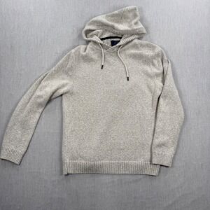 Eventide Mens‎ Knit Hoodie Sweater Oatmeal Marl Gray Size Large